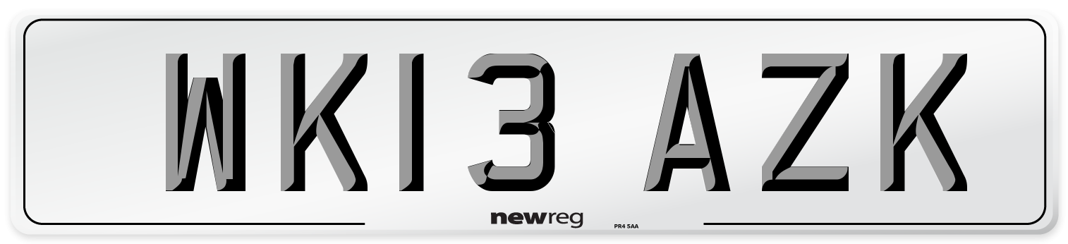 WK13 AZK Number Plate from New Reg